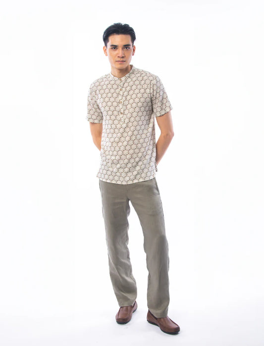 East India Company - Harziz Men Slim Fit Short Sleeve Printed Shirt