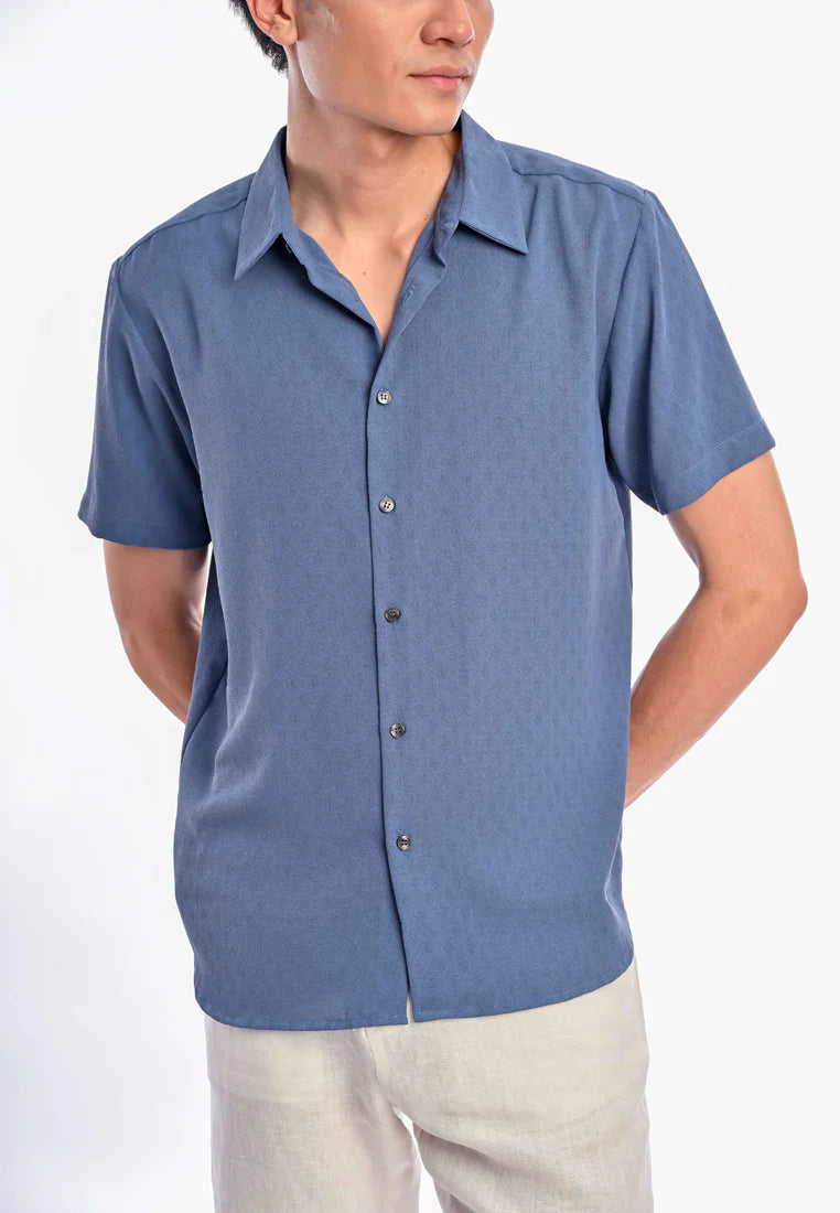 East India Company - Ilyas Men Regular Fit Textured Shirt