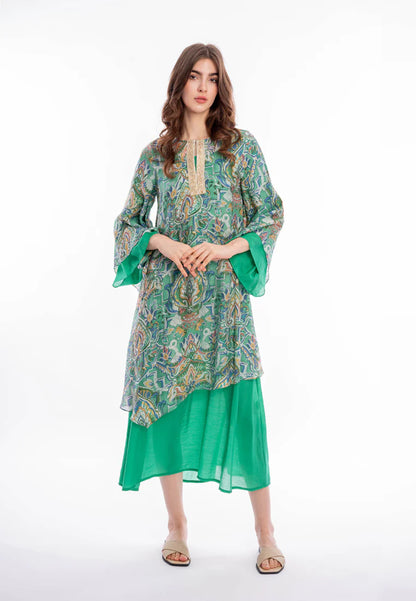 East India Company - Jisha Printed Maxi Dress - Green