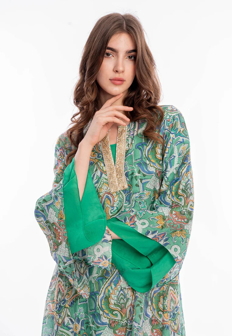 East India Company - Jisha Printed Maxi Dress - Green