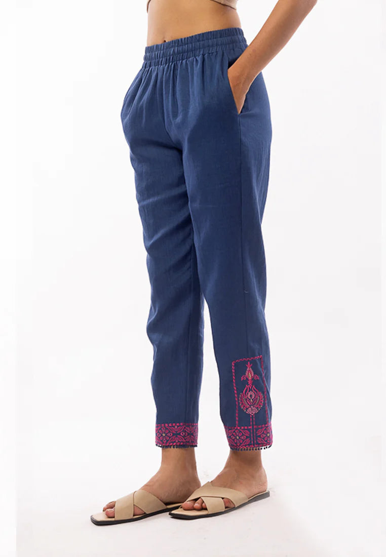 East India Company - Jolie Embroidered Pull On Long Pants