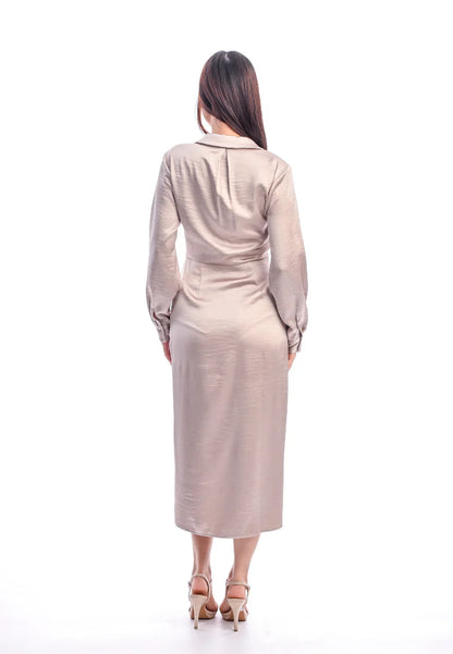 East India Company - Laurie - Satin Draped Midi Dress