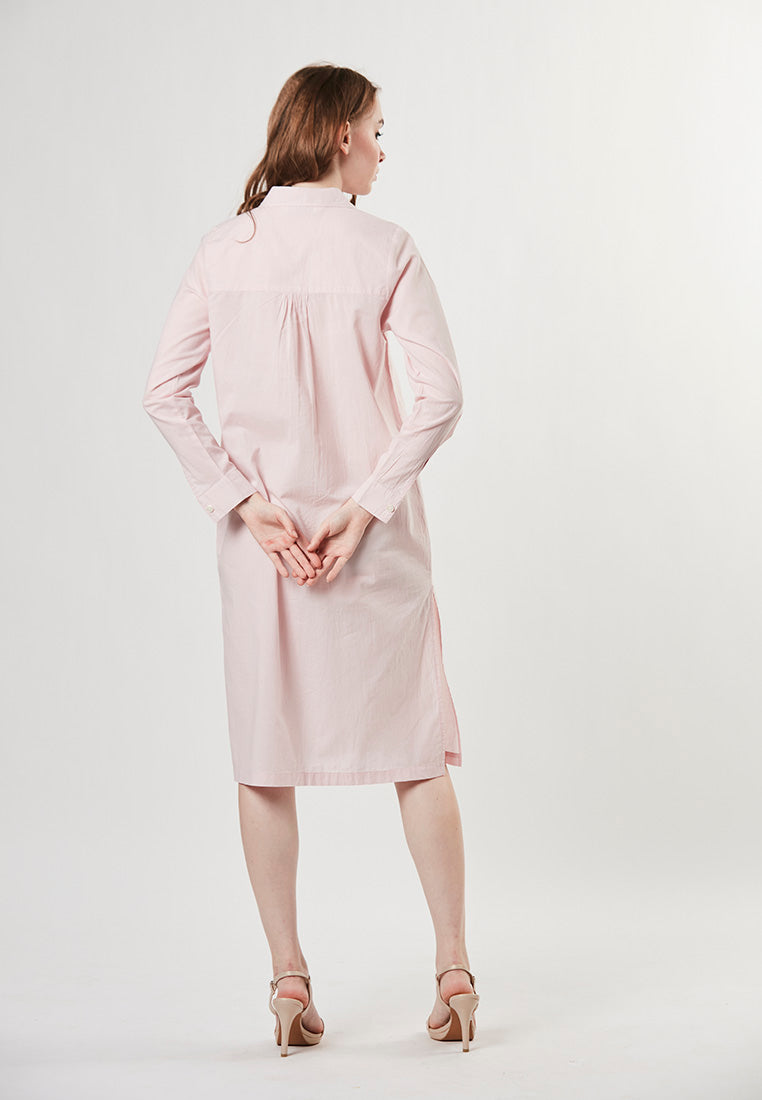 LEIA - Shirt Dress with Pleats and Embroideries