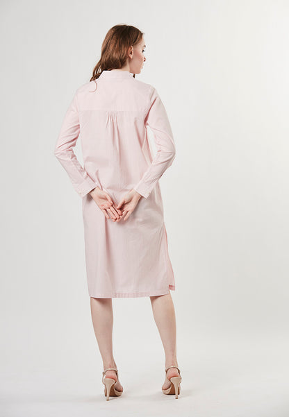 LEIA - Shirt Dress with Pleats and Embroideries
