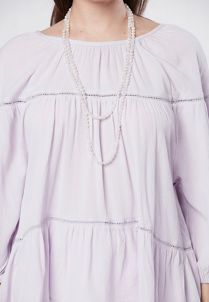 LILITH - Flowy Tiered Swing Top with Lace