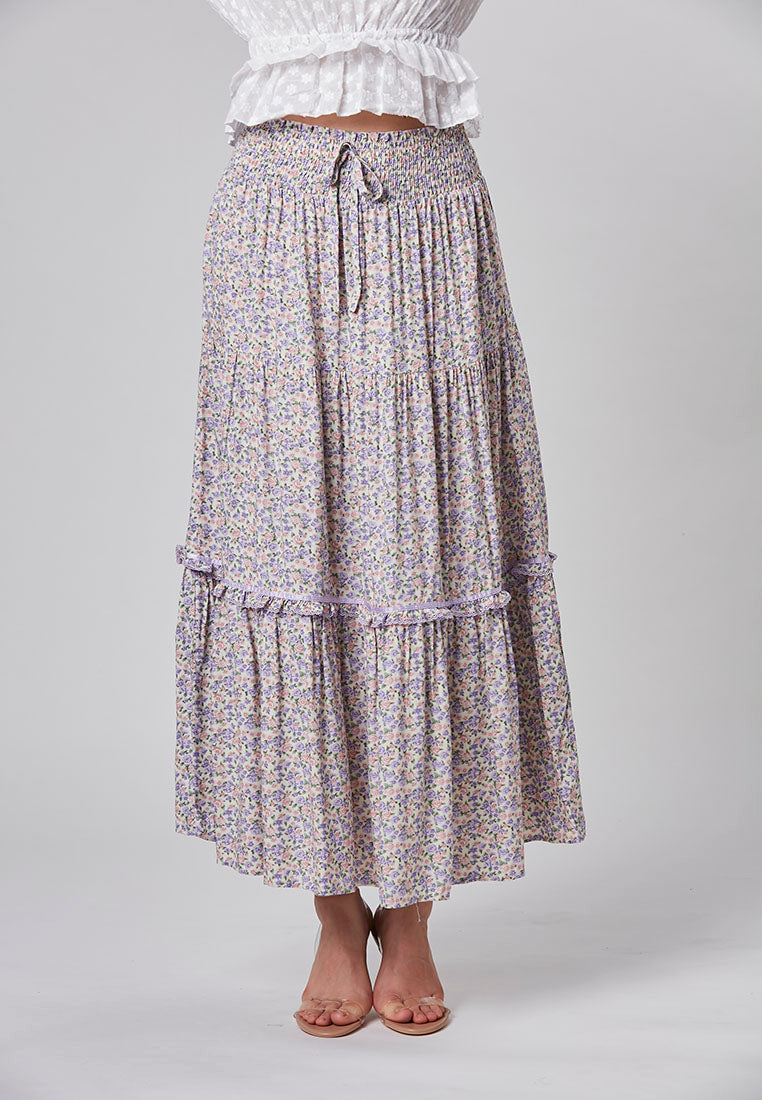 ELOISE - Maxi floral tier Skirt