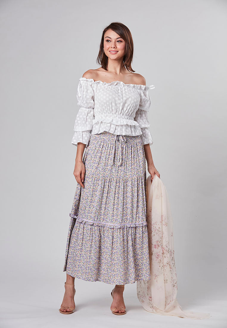 ELOISE - Maxi floral tier Skirt