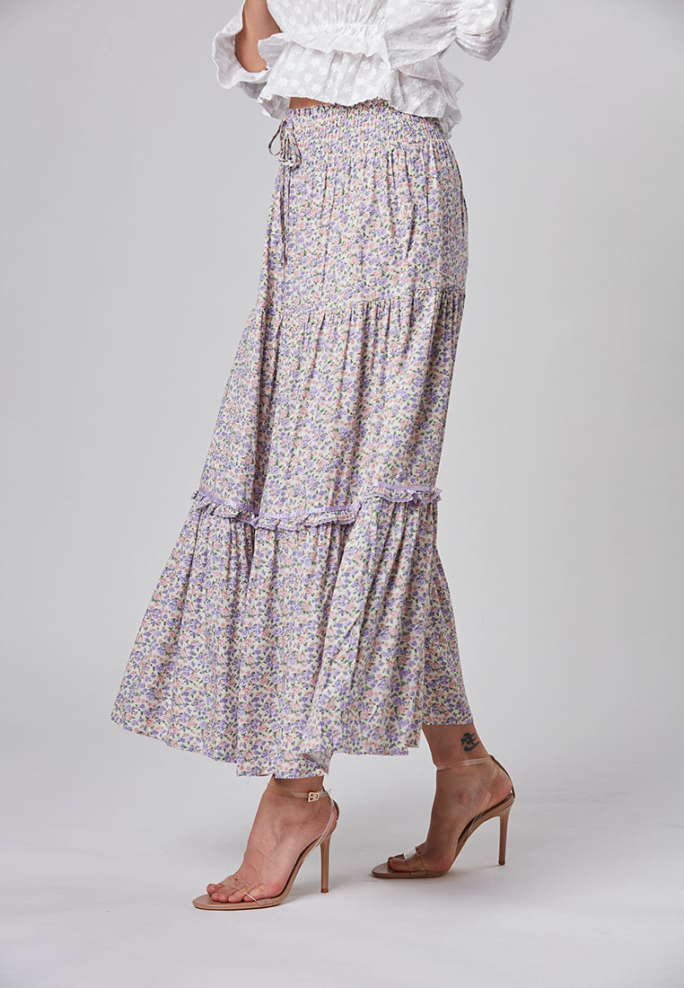 ELOISE - Maxi floral tier Skirt