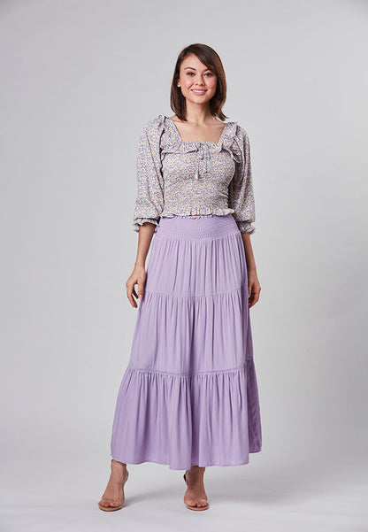 AYLA - Cropped Smocking Floral Top