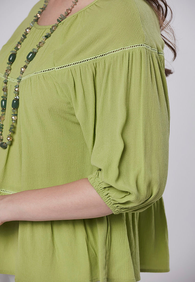 LILITH - Flowy Tiered Swing Top with Lace