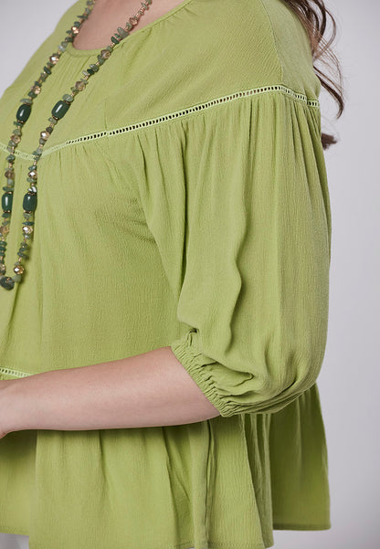 LILITH - Flowy Tiered Swing Top with Lace