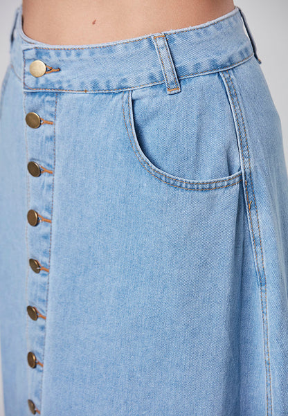 LILIANA - A-Line Midi Denim Skirt