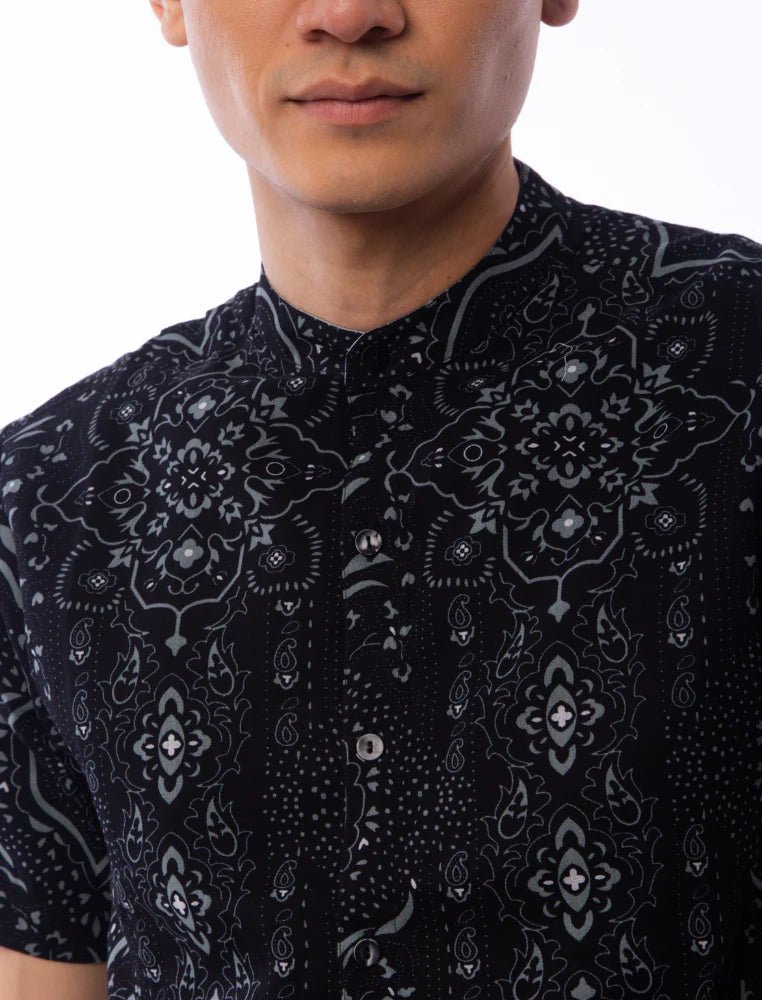 East India Company - Matin Men Slim Fit Printed Shirt Black