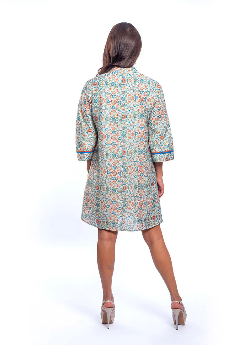 Maya - Mandarin Colour Short Dress