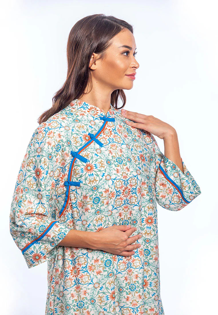 Maya - Mandarin Colour Short Dress