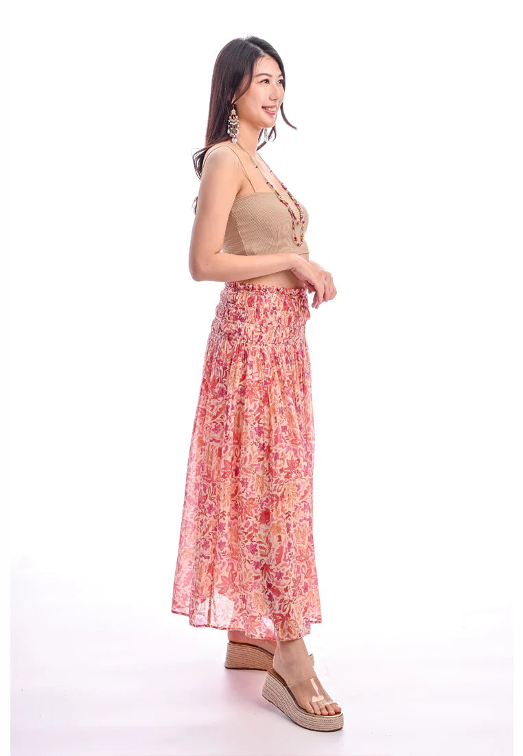 East India Company -Megha, Smocked Long Skirt