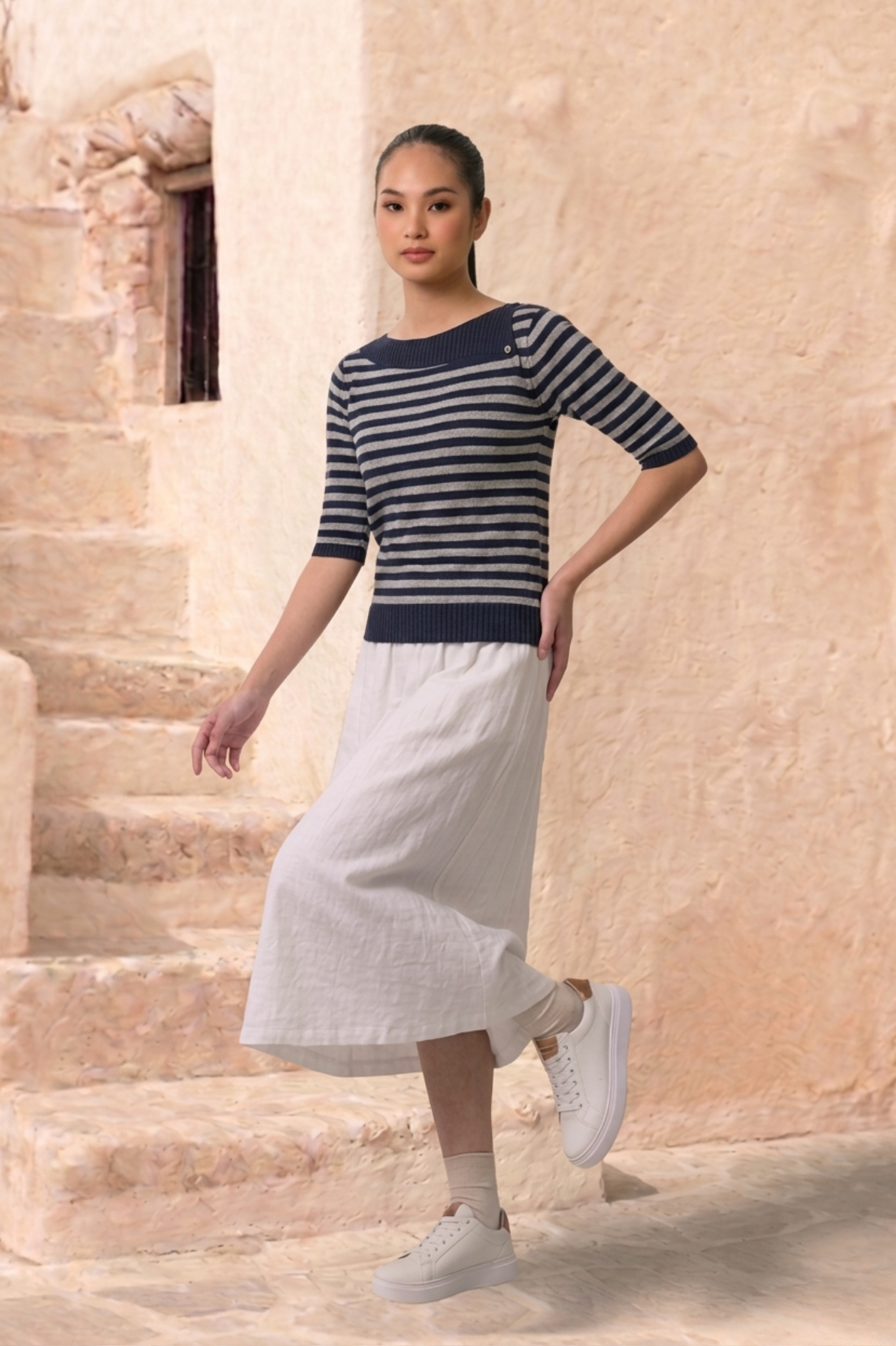CAPE COD - STRIPE YARN KNIT TOP