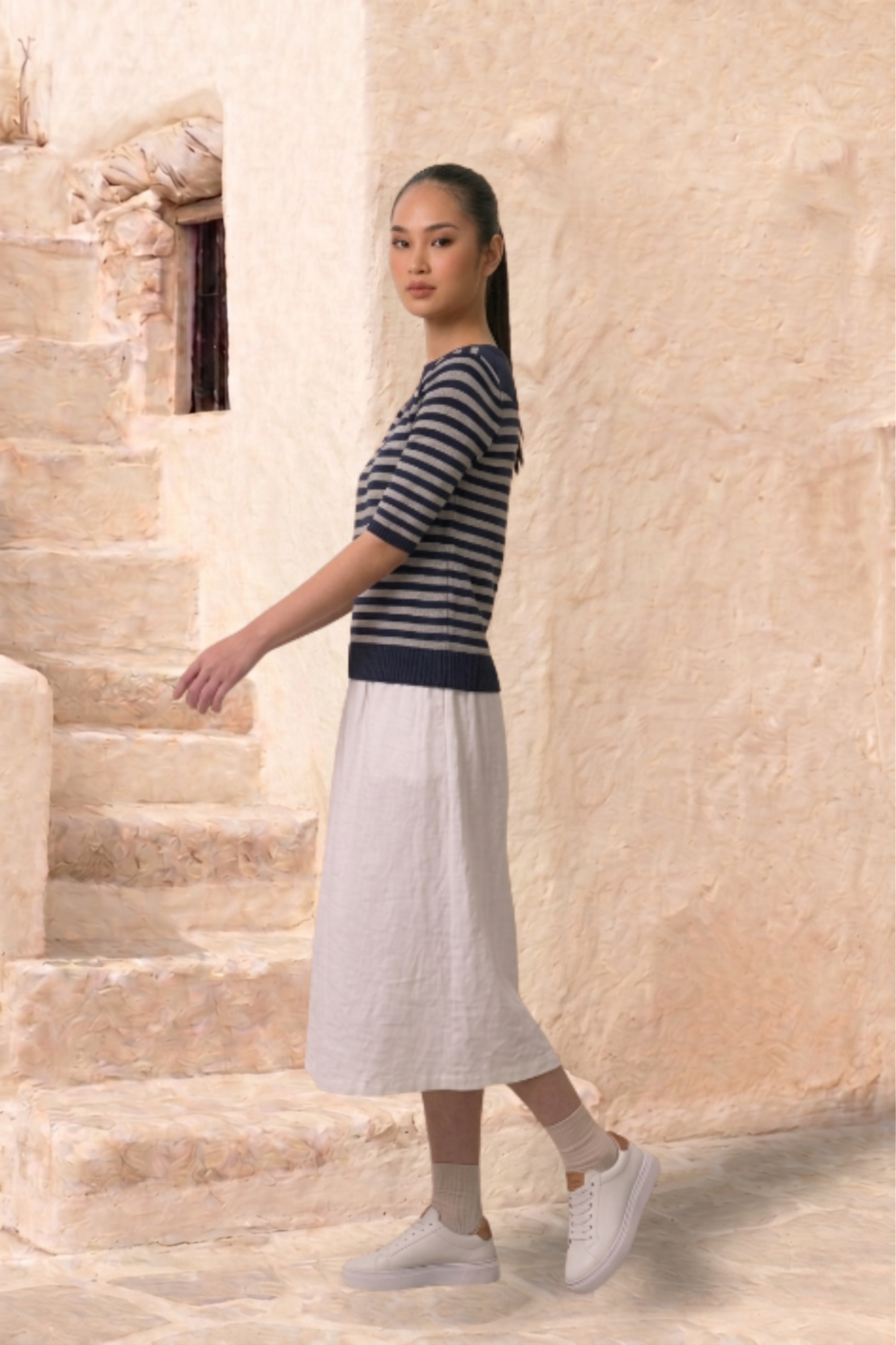 CAPE COD - STRIPE YARN KNIT TOP