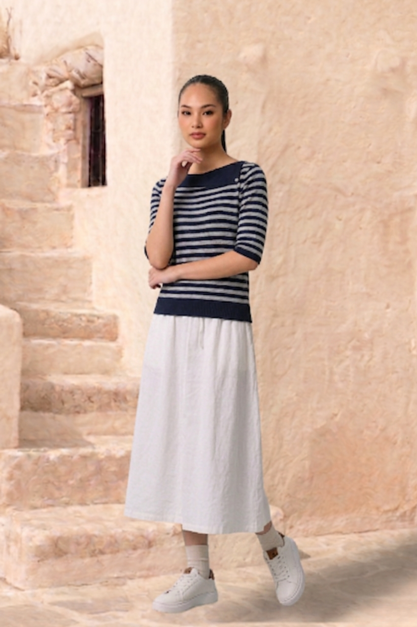 CAPE COD - STRIPE YARN KNIT TOP