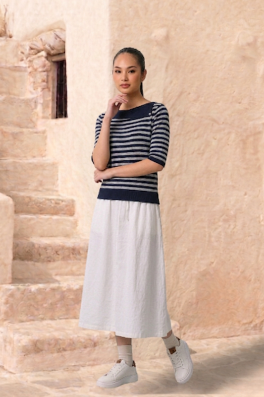 CAPE COD - YARN KNIT TOP + WOVEN SCARF