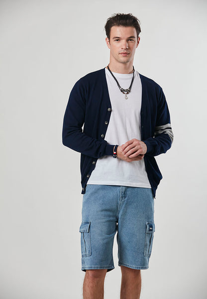OLIVER - Sporty Slim-Fit Four Bar Mens Cardigan