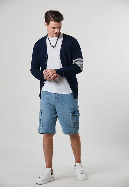 OLIVER - Sporty Slim-Fit Four Bar Mens Cardigan