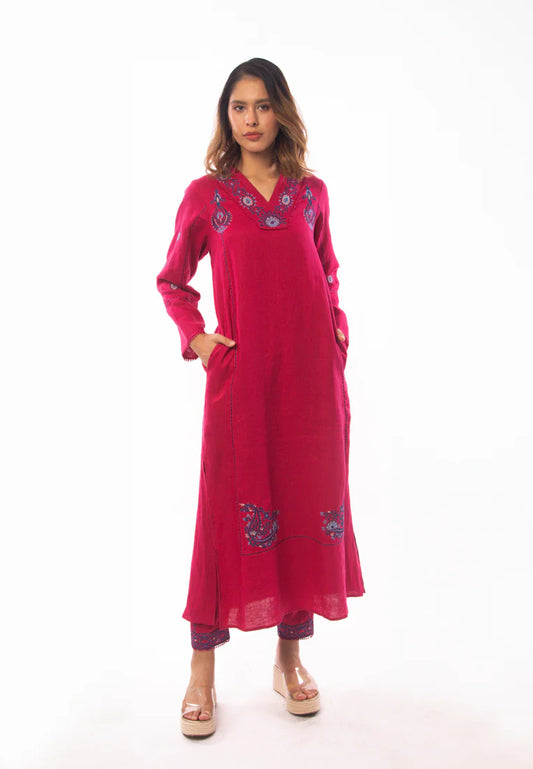 East India Company - Nova Embroidered Long Sleeve Tunic Dress