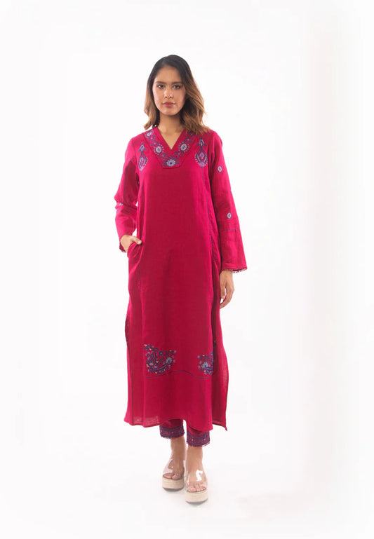 East India Company - Nova Embroidered Long Sleeve Tunic Dress