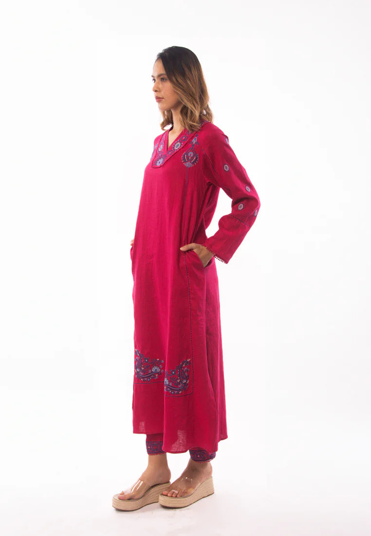 East India Company - Nova Embroidered Long Sleeve Tunic Dress