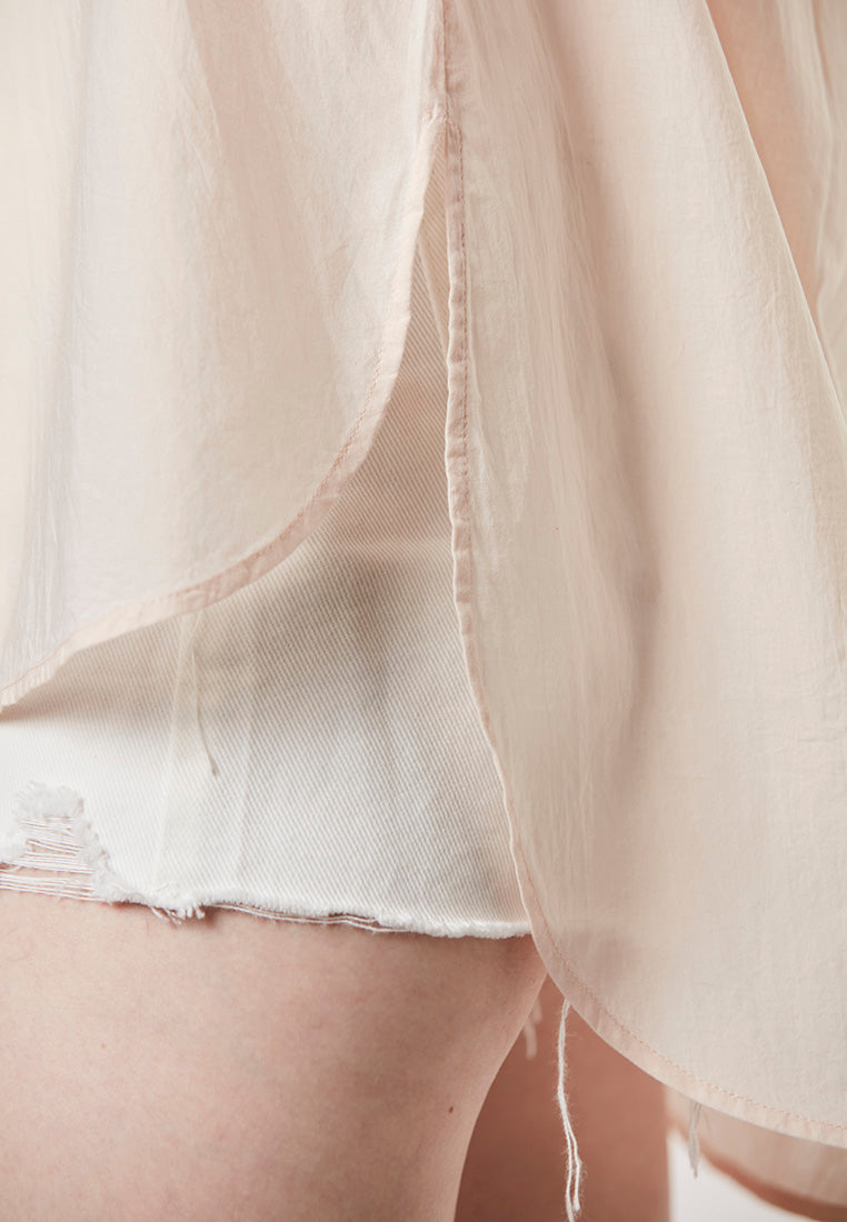 TALIA - Tunic Shirt Dress with Faggoting and Embroideries