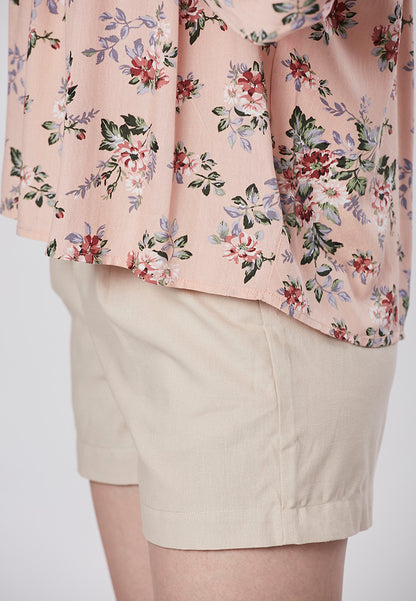MIRIAM - Vintage Floral Blouse with Lace Yoke