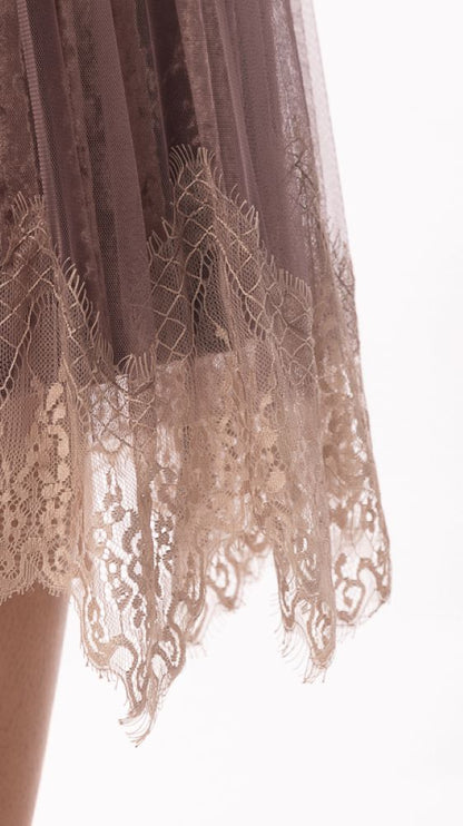 Somerset Bay - BERNADINE Pleat Border Hem Long Skirt