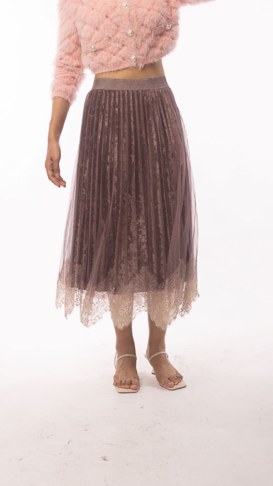 Somerset Bay - BERNADINE Pleat Border Hem Long Skirt
