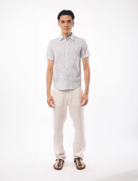 Indie Batik - Qamran Men Slim Fit Short Sleeve Printed Shirt