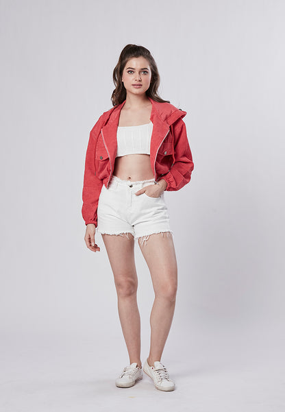 SUTTON - Trendy Crop Corduroy Hooded Jacket