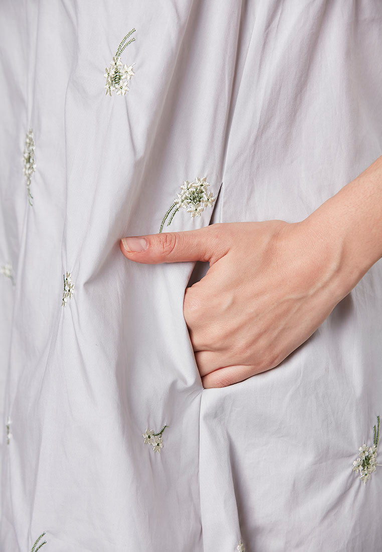 MADELINE - A-Line Dress with All Over Embroidery