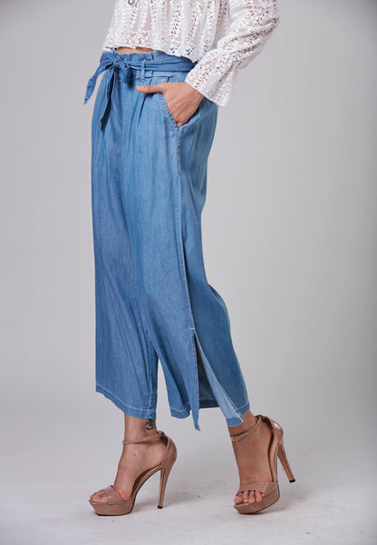 AUBREE - 7/8 Denim Pant with Side Slit