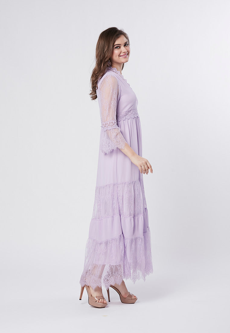 KAYLA - Maxi Chiffon Lace Dress
