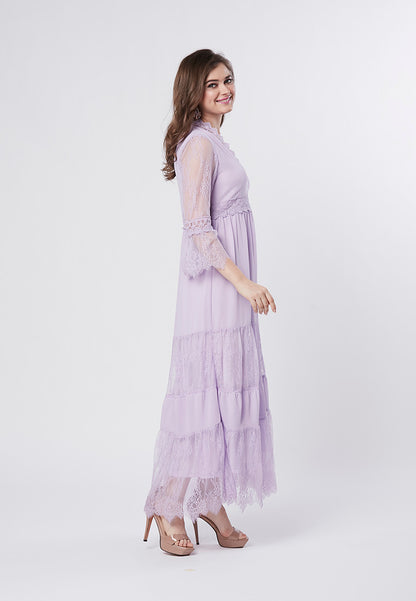 KAYLA - Maxi Chiffon Lace Dress