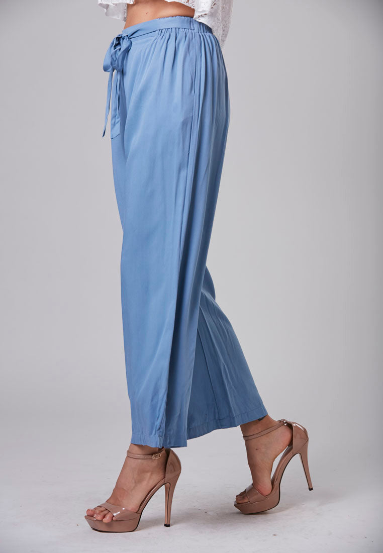 JOSIE - Rayon Pant Long 2 Side Pockets with Ties Wide Leg