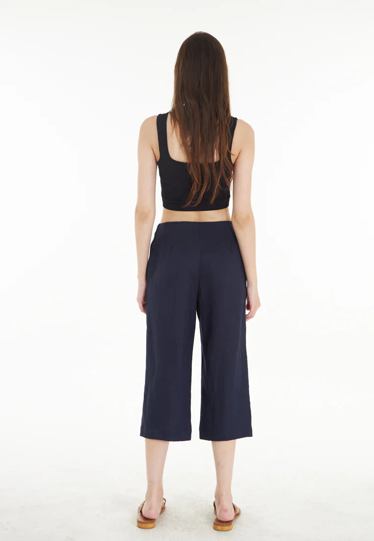 East India Company Syd - Wide Leg 3/4 Linen Pants