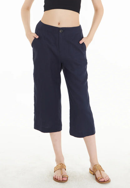 East India Company Syd - Wide Leg 3/4 Linen Pants