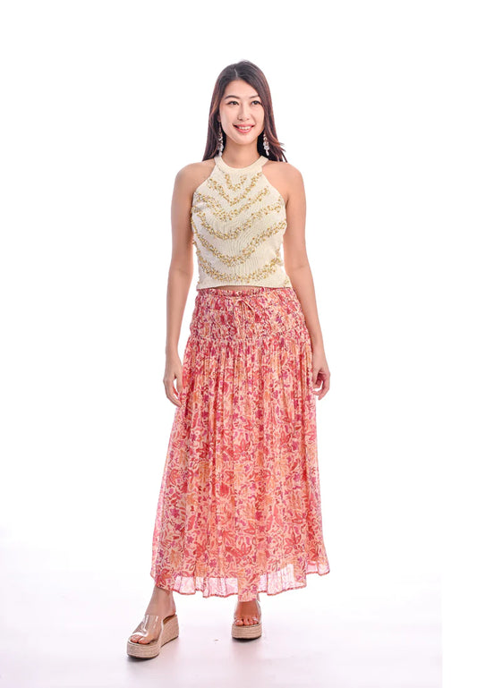 East India Company -Tara, Beading Mechanical Knitted Tank Top