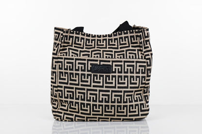 Maze Print Handbag – Trendy Cotton Chic for Everyday Glam