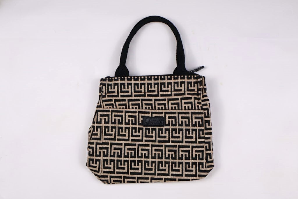 Maze Print Handbag – Trendy Cotton Chic for Everyday Glam