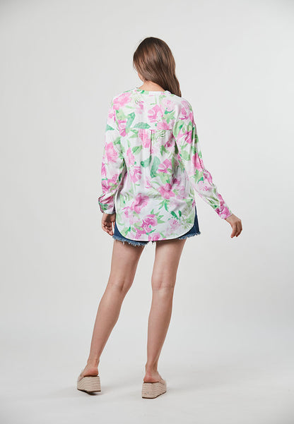 SELENA - Floral Tunic with Notch Neckline