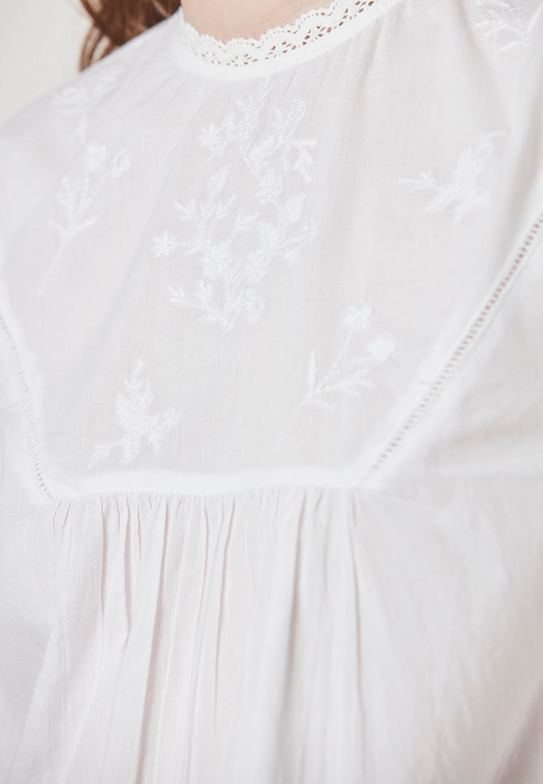 JULIET - Blouse with Embroidered Front Yoke