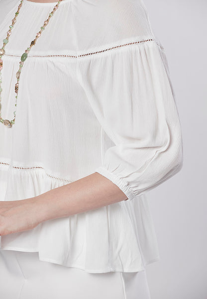 LILITH - Flowy Tiered Swing Top with Lace