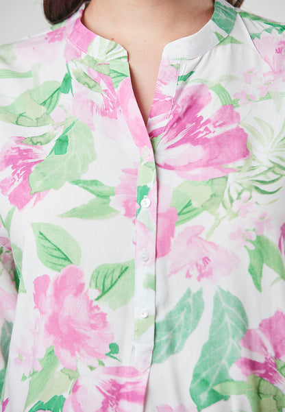SELENA - Floral Tunic with Notch Neckline