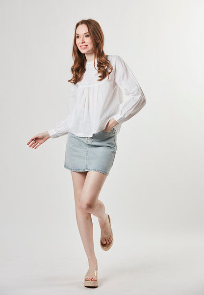 JULIET - Blouse with Embroidered Front Yoke